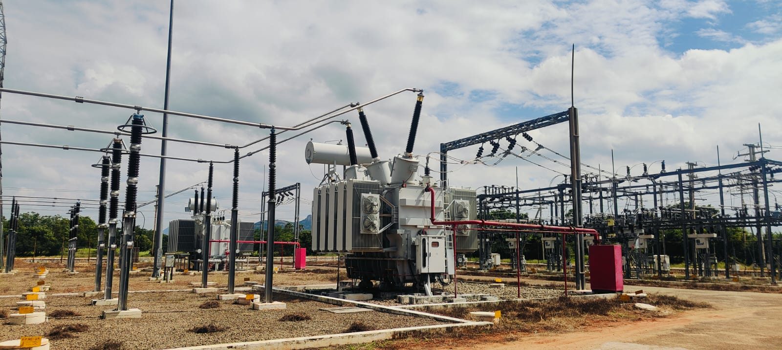 Substation engineering — switchyard and transformer equipment on site